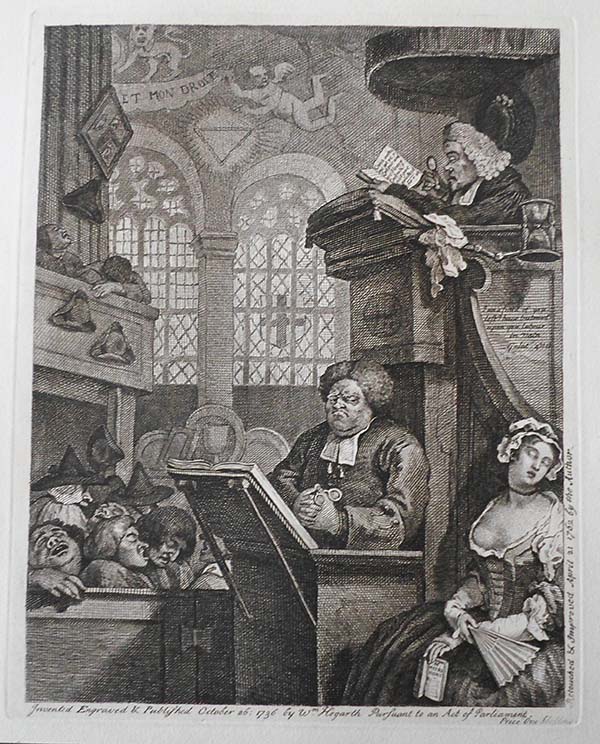 William Hogarth Prints - (The Sleeping Congregation)