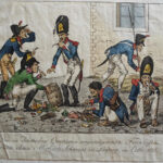 Die in Deutschen Quatieren ungenugsamen Franzosen halten ihren Abschieds Schmaus zu Leipzig im Octbr. 1813.