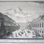 Prospectus aulae S. Cruscis a. Sacellum S. Bernardi. b. Templum Academicum.