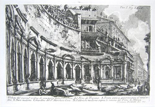 Antiquita Romana. Veduta del second’ ordine una parte dela Calidica del Foro di Trajano - Giovanni Battista Piranesi Prints