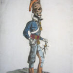 (An Officer of the 7th or Queen’s Hussars, taken from Life).
