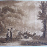 (Two figures with cattle and goats).