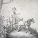 (A rider on a horse and cart)