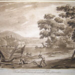 River Scene with men loading barges.