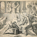 (Architects and workers in a classical town)