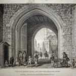 View of St. Georges chapel, and the Town gate of Windsor Castle.