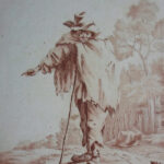A figure in a landscape with cane
