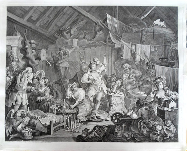 William Hogarth - Strolling Actresses Dressing in a Barn