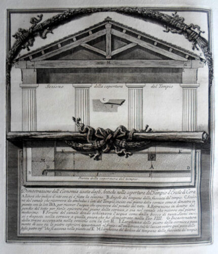 Antichita di Cora Sezione della copertura del Tempio. - Giovanni Battista Piranesi Prints