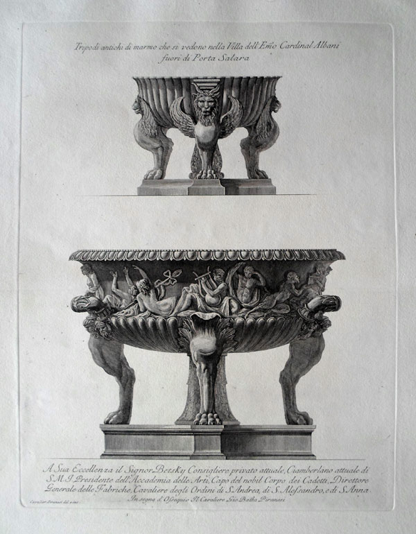 Giovanni Battista Piranesi Prints - Vasi, Candelabri, Cippi, Sarcofagi, Tripodi, Lucerne, Ed Ornamenti Antichi Disegn. Wilton Ely 918