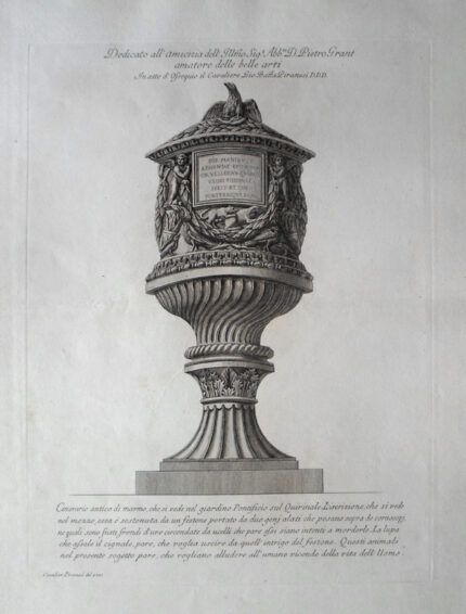 Giovanni Battista Piranesi Prints - Vasi, Candelabri, Cippi, Sarcofagi, Tripodi, Lucerne, Ed Ornamenti Antichi Disegn. Cinerary urn. Wilton Ely 997