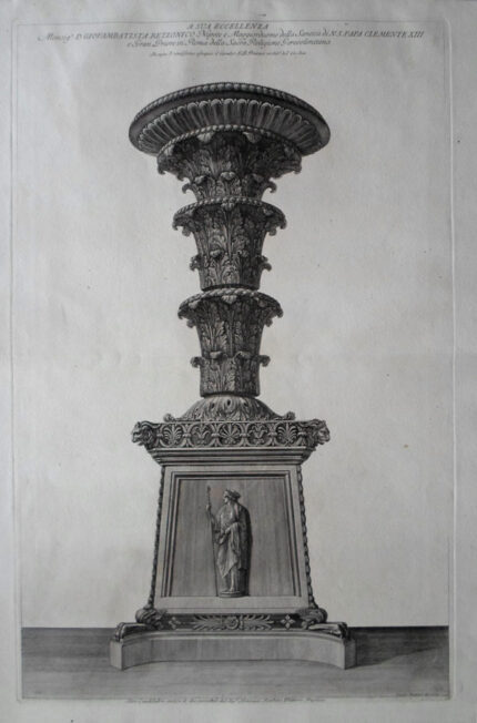 Giovanni Battista Piranesi Prints - Vasi, Candelabri. Marble Candelabrum. Wilton Ely 935