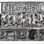 Giovanni Battista Piranesi Prints - Vasi, Candelabri. A marble sarcophagus with a relief of the battle of the Giants against Jupiter. Wilton Ely 905