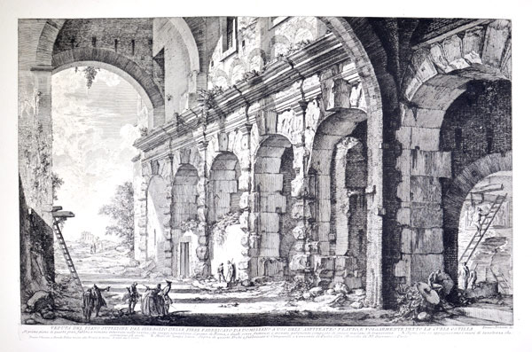Veduta del piano superiore del Serraglio delle fiere fabbricato da Domiziano a uso dell'Anfiteatro Flavio - Giovanni Battista Piranesi Prints
