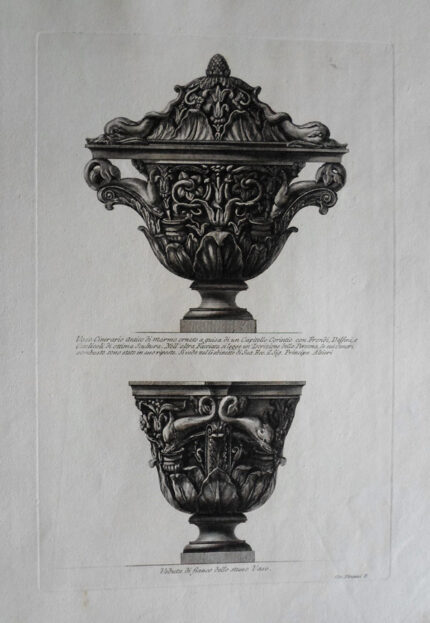 Giovanni Battista Piranesi Prints - Vasi, Candelabri, Cippi, Sarcofagi, Tripodi, Lucerne, Ed Ornamenti Antichi Disegn. Wilton Ely 894