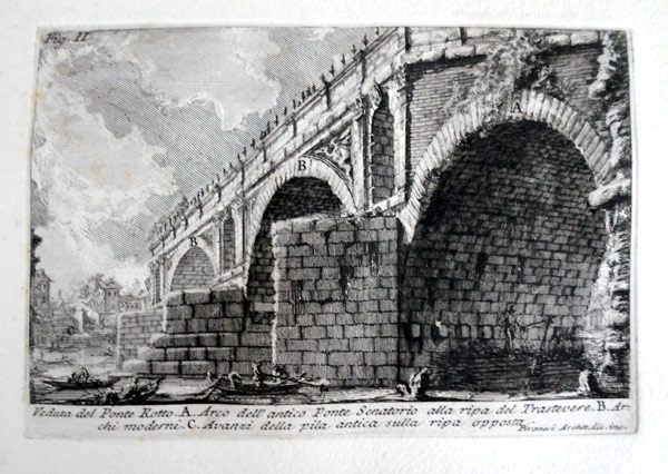 Antichita Romana Vol 1 p XX Fig. II Veduta del Ponte Rotto - Giovanni Battista Piranesi Prints