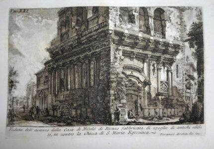 Antichita Romana Vol 1 p XXI Fig. I Veduta dell’ avanzo della Casa di Nicolo di Rienzo - Giovanni Battista Piranesi Prints