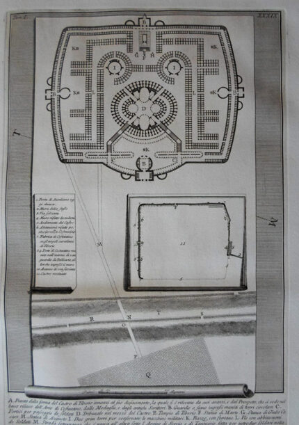Antichita Romana Vol 1 p XXXIX. Pianta della forma del Castro di Tiberio… - Giovanni Battista Piranesi Prints
