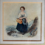 A girl with a basket of fish