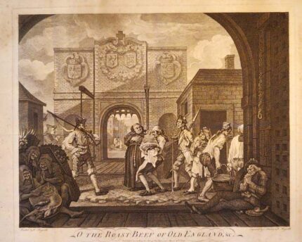 William Hogarth Prints - The Roast Beef of Old England or The Gate of Calais