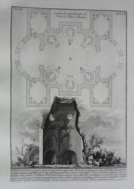 XXIX. Pianta di una Fabbrica sepolcrale , situata poco lungi da  Torre degli Schiavi- Giovanni Battista Piranesi Prints