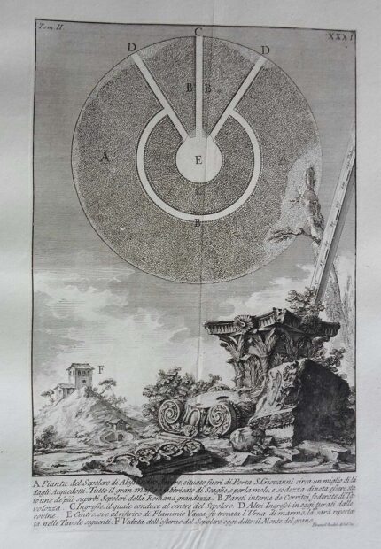 XXXI. A. Pianta del  Sepolcro di Alessandro Severo, situato fuori di Porta S. Giovanni - Giovanni Battista Piranesi Prints