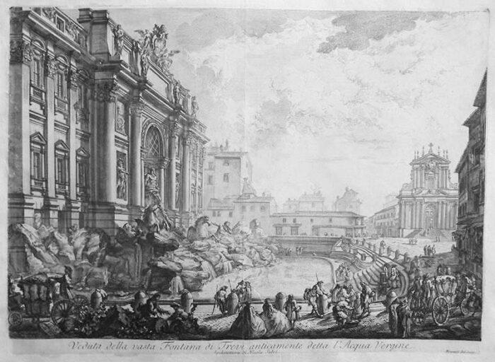 Veduta della Fontana di Trevi anticamente della Acqua Vergine - Giovanni Battista Piranesi Prints