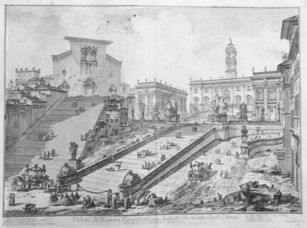 Veduta del Romano Campidoglio con scalinata ch va alla Chiesa d’Aracoeli - Giovanni Battista Piranesi Prints