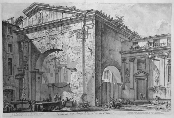 Veduta dell’Atrio de Portico di Ottavia - Giovanni Battista Piranesi Prints