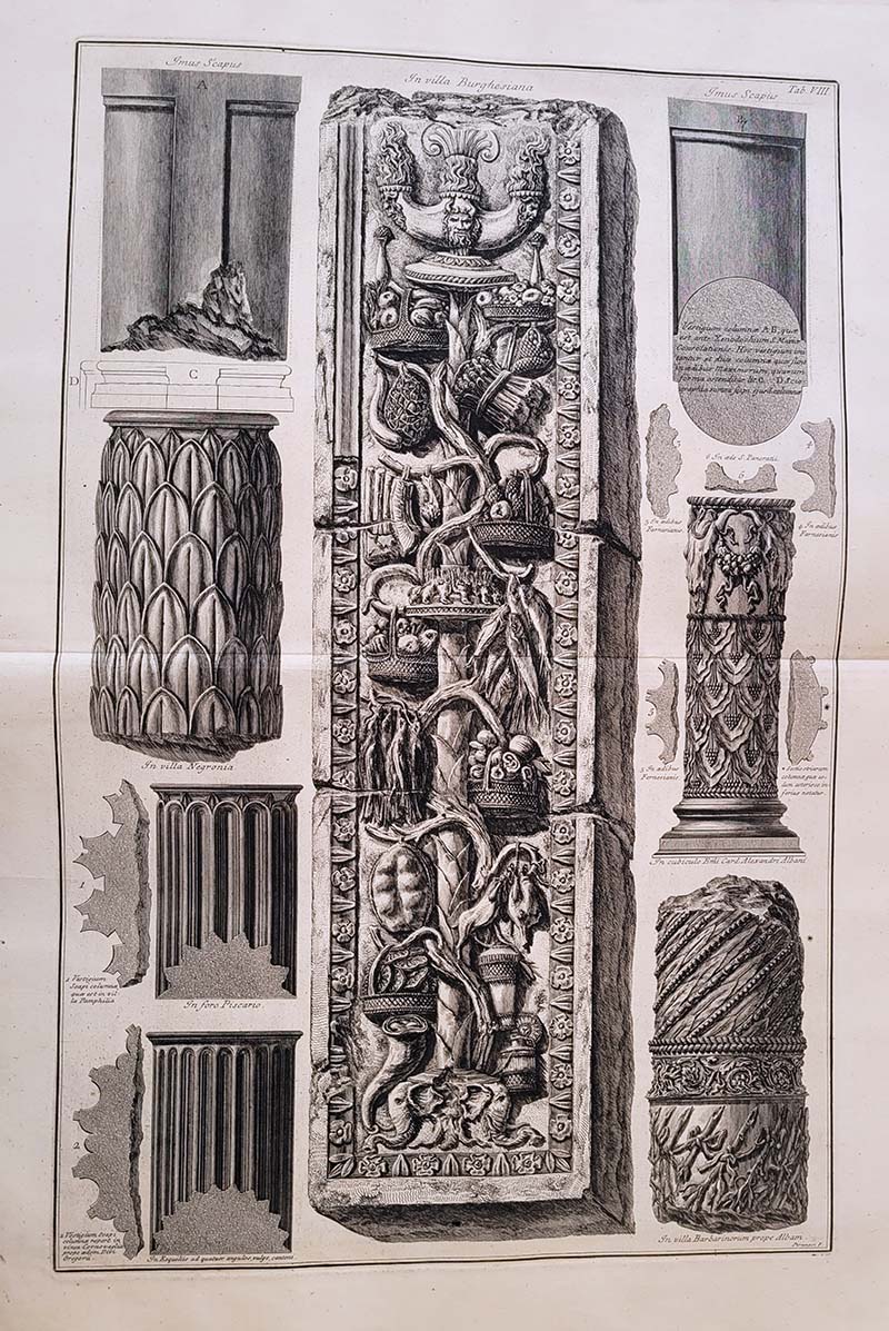 Magnificenza VIII Plate VIII Columns from Villa Borghese, Albani, Barberini etc. - Image 1