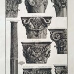 Plate XVI  Various Capitals and a column, from S. Clemente, Bapistry of Constantine, Villa Albani etc.