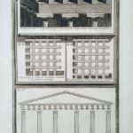 Plate XXV Three diagrams of Doric temple construction and an elevation of the Doric Temple after Vitruvius