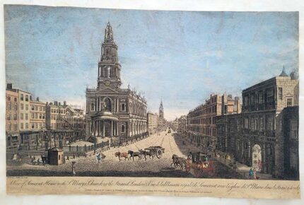A View of Somerset House with St arys Church in the Strand, London