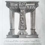 Marble Tripod with vine leaves on the legs and spiral central support