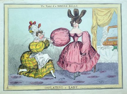 Inflating a Lady. The Toilet of a Modern Belle.