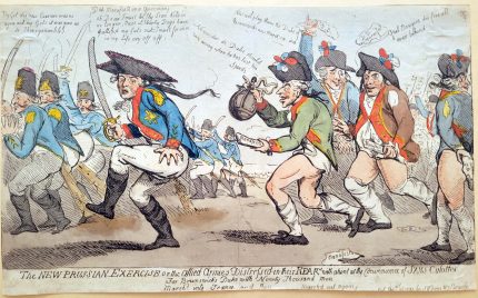 The new Prussian exercise or the allied armies distressed in their rears with a hint at the convenience of sans coulottes